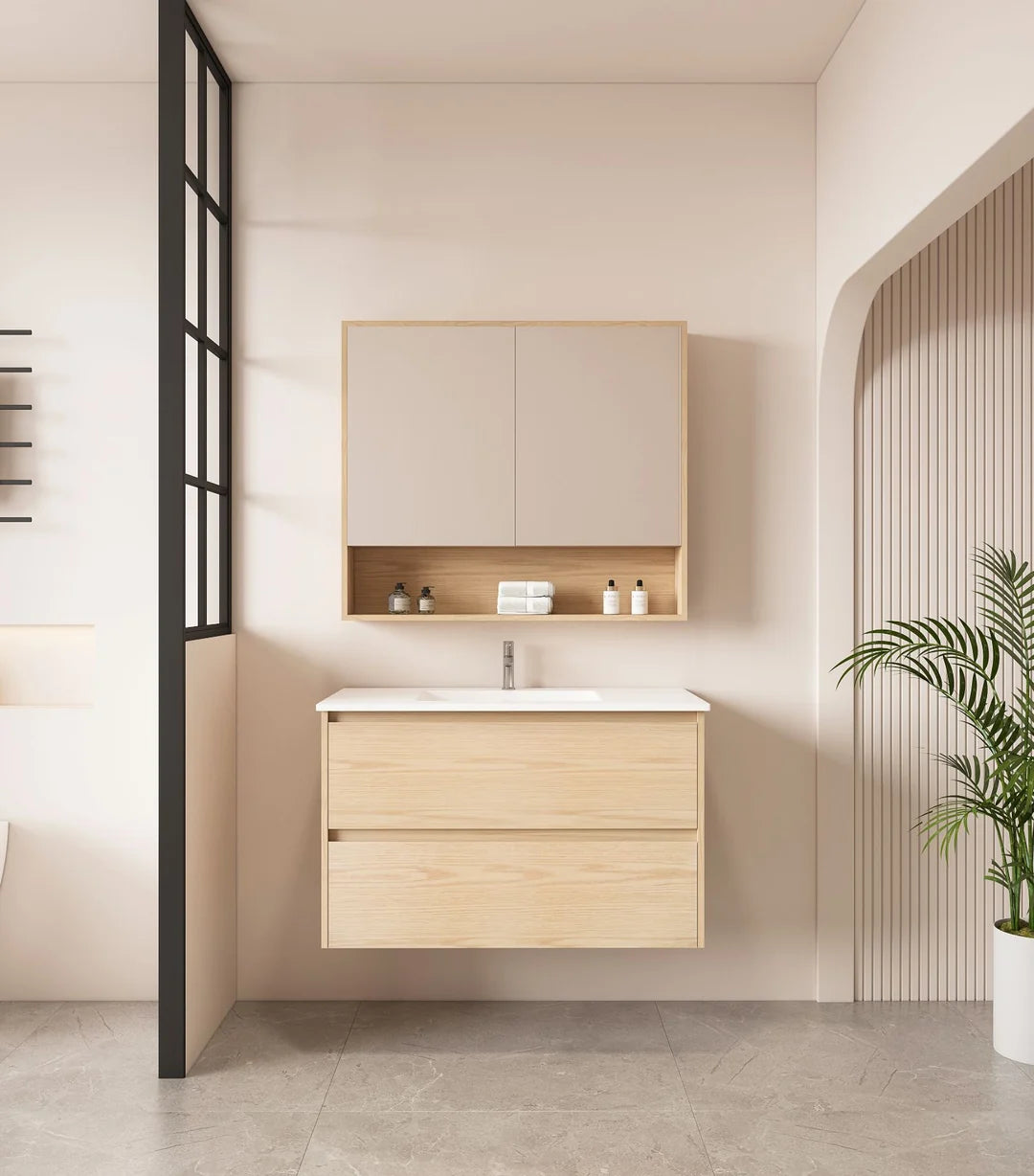 Hera Wall-Hung Vanity – Oak