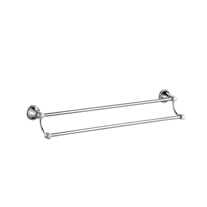 Clasico Double Towel Rail 800mm - Brushed Nickel