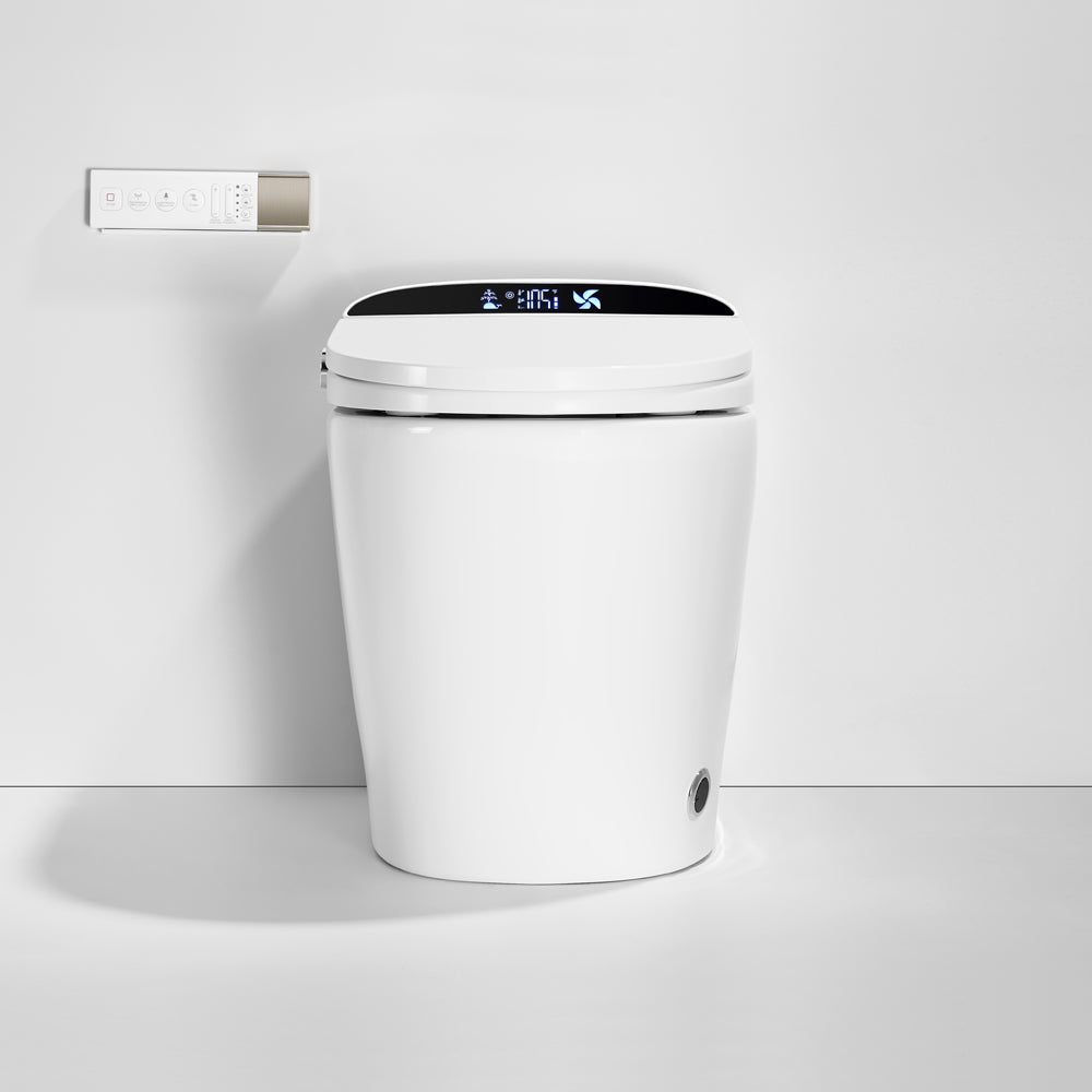White Free Arrangement Instant Heating Smart Toilet