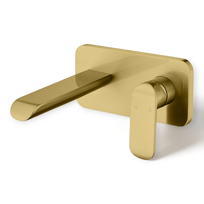 Kara Wall Mixer and Spout - Brushed Gold