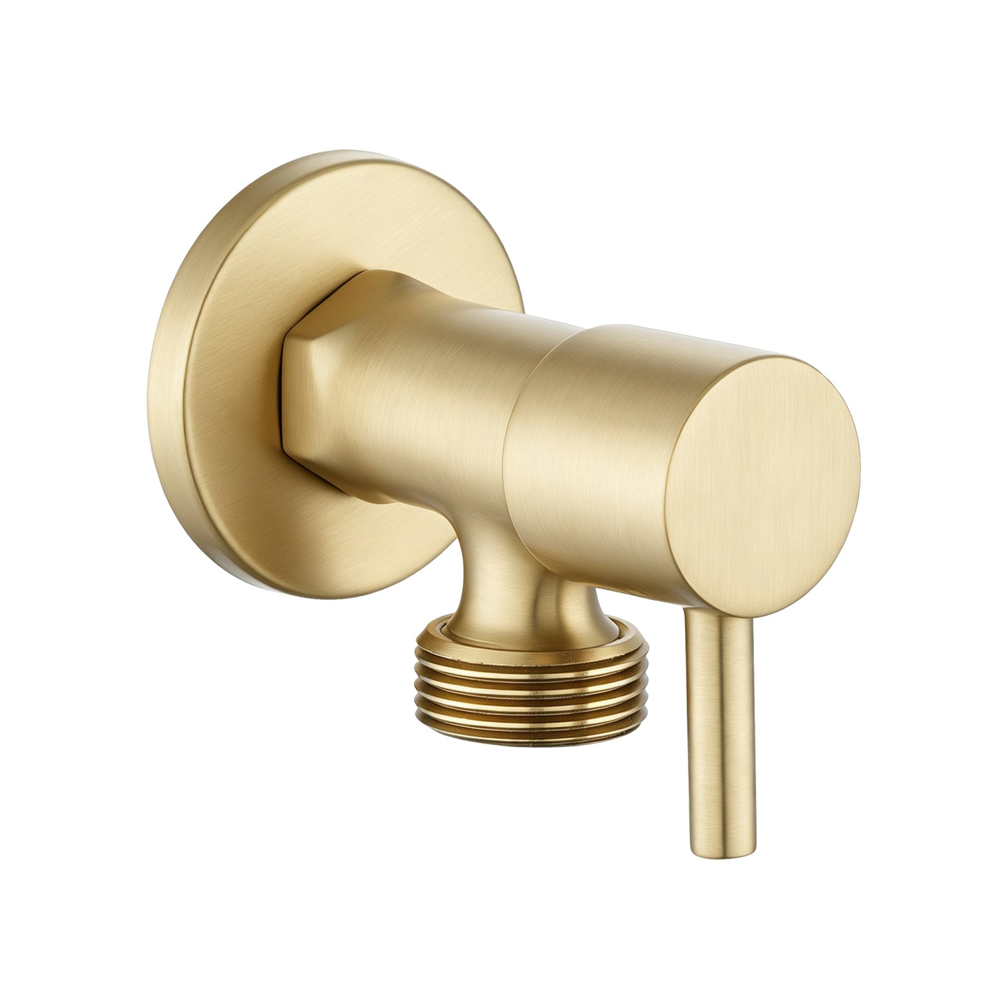 Washing Machine Stop Tap - Light Brushed Brass
