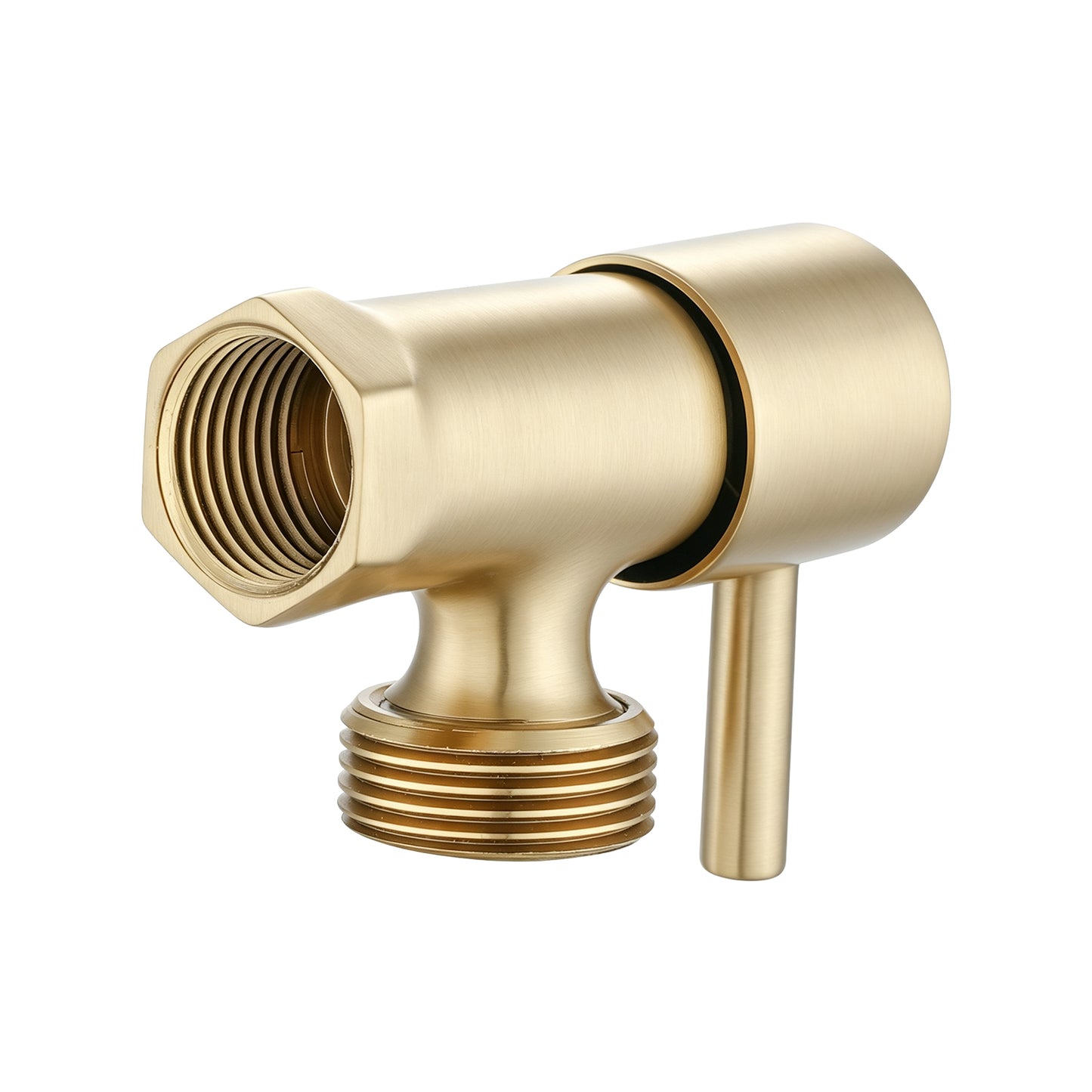Washing Machine Stop Tap - Light Brushed Brass