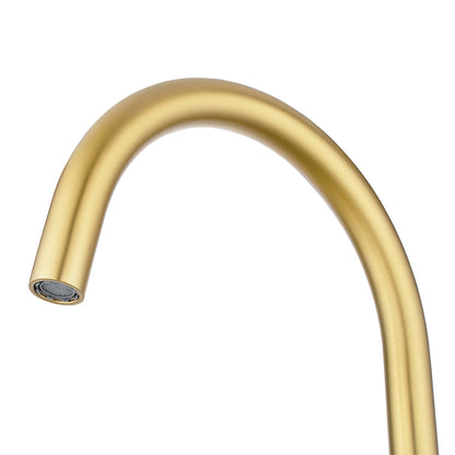 Moon Series Split Type Basin Mixer - Light Brushed Brass