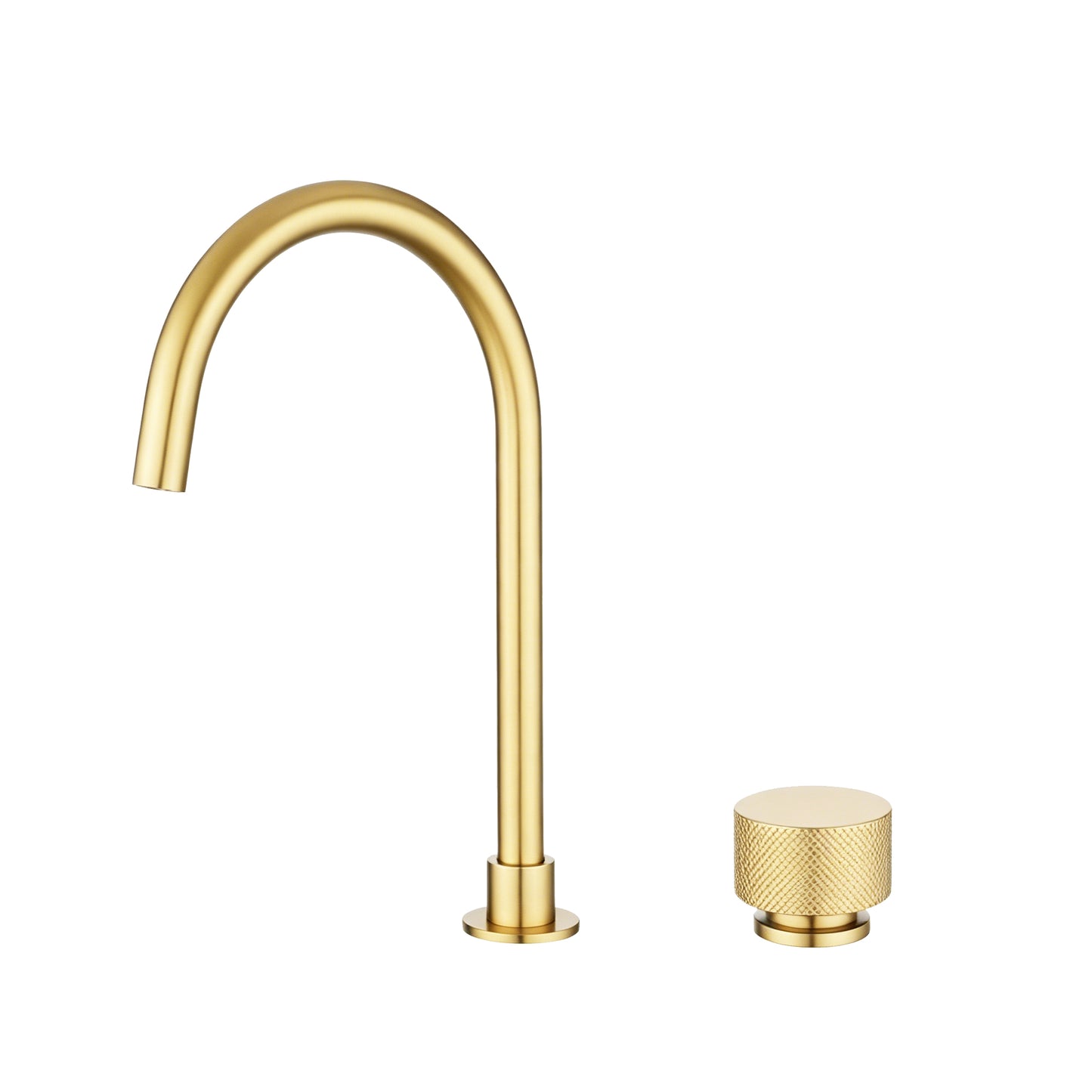 Moon Series Split Type Basin Mixer - Light Brushed Brass