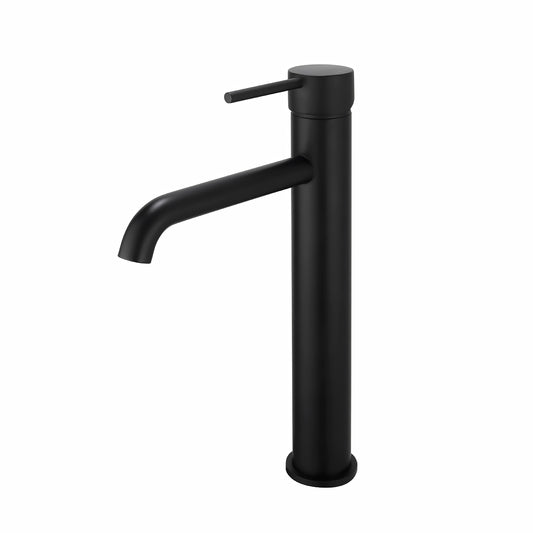 Lucid Pin Round Tall Basin Mixer - Matte Black