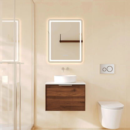 Pairs Wall-Hung Vanity – Walnut Woodmatt