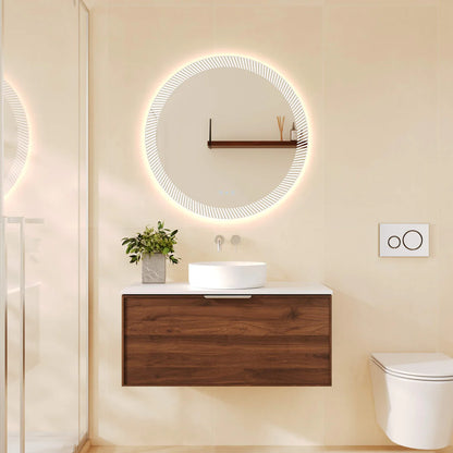 Pairs Wall-Hung Vanity – Walnut Woodmatt