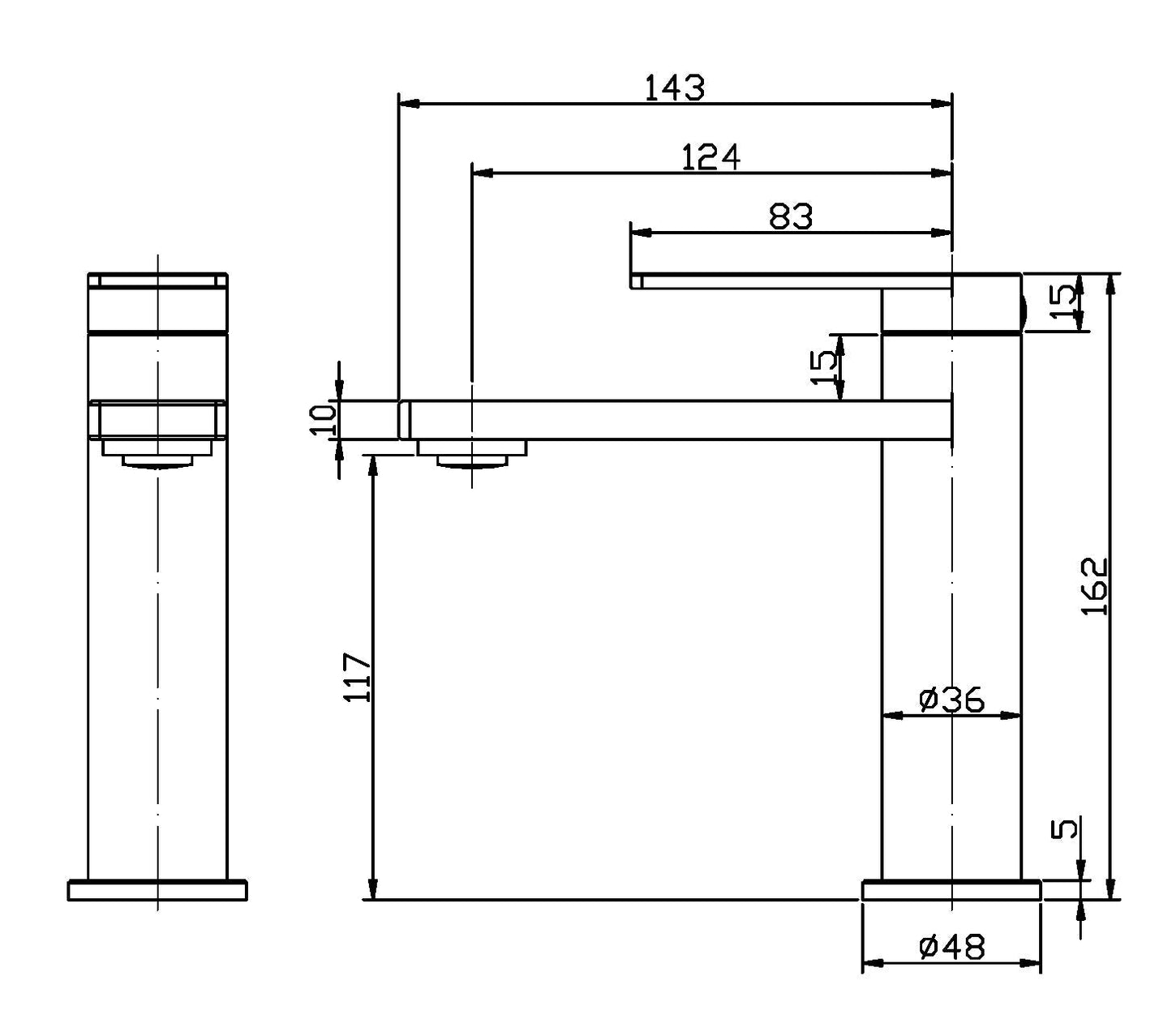 Ruki Basin Mixer - Brushed Nickel