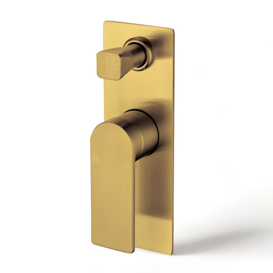 Ruki Wall Mixer with Diverter- Brushed Gold
