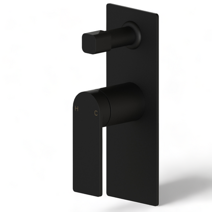 Ruki Wall Mixer with Diverter- Matte Black