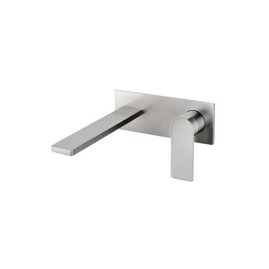 Ruki Wall Basin Mixer with Spout - Brushed Nickel