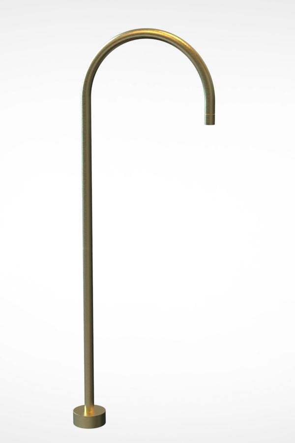 Yale Round Floor Bath Spout - Brushed Gold