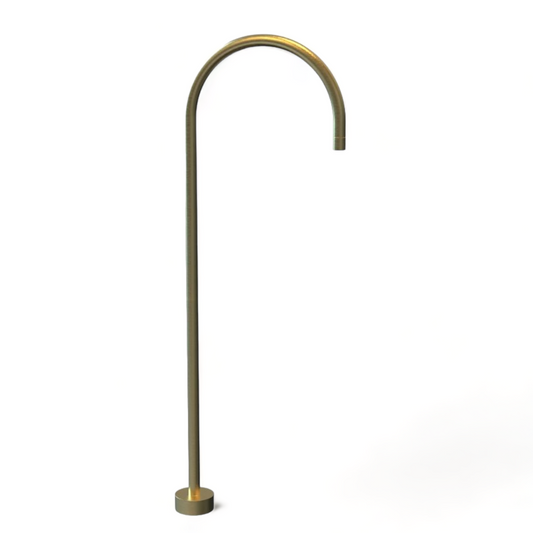 Yale Round Floor Bath Spout - Brushed Gold