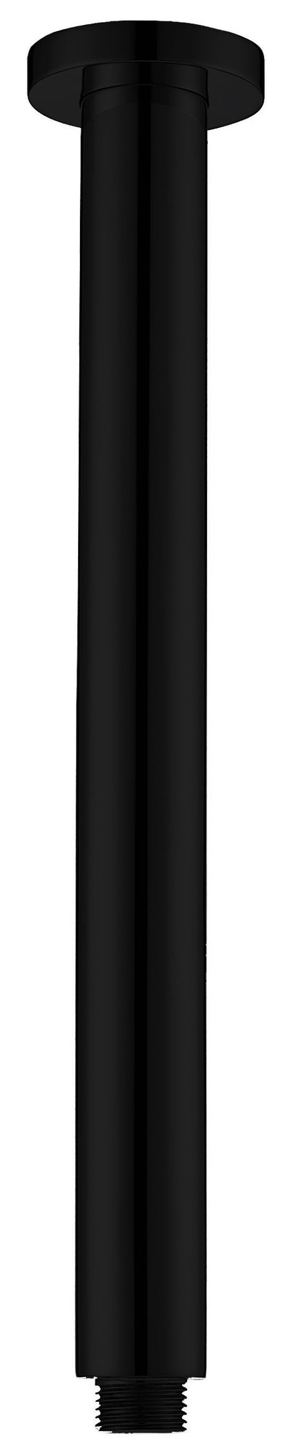 Round Vertical Shower Arm - Matte Black