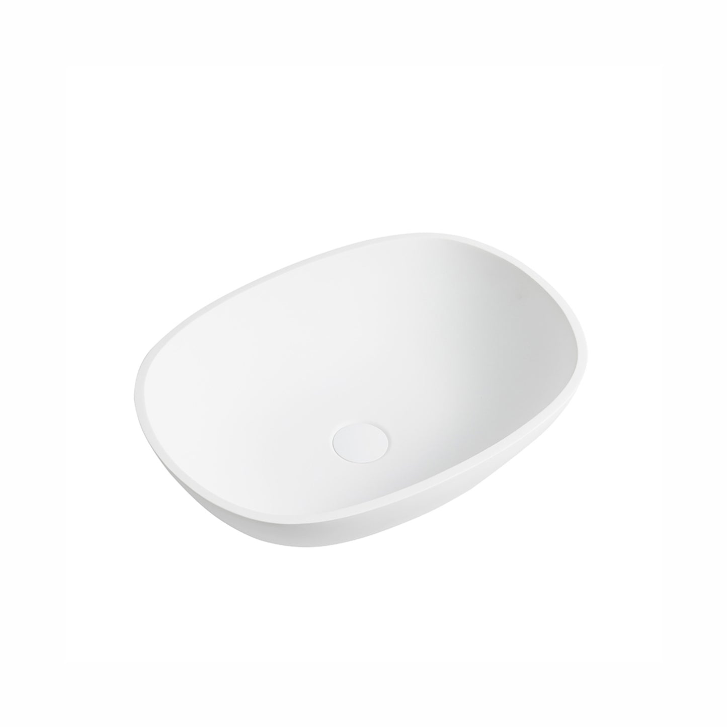 Percy Cast Stone Solid Surface Basin 550x400mm - Matte White