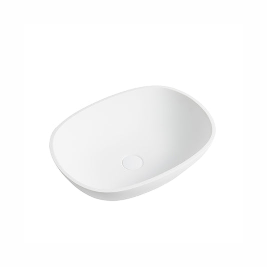 Percy Cast Stone Solid Surface Basin 550x400mm - Matte White