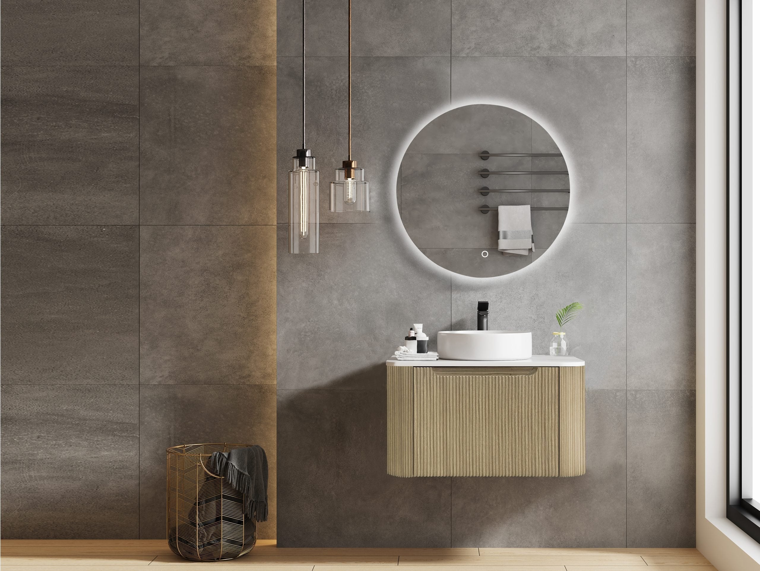 Rome Wall-Hung 600mm Vanity - Bur Oak – BCP Interiors