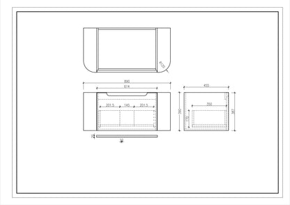 Rome Wall-Hung 900mm Vanity - Matte White