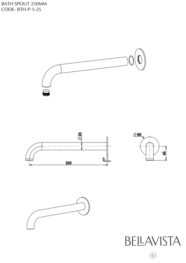 Mica Bath/Basin Spouts - French Gold