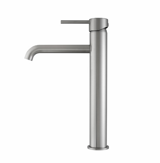 Lucid Pin Round Tall Basin Mixer - Brushed Nickel