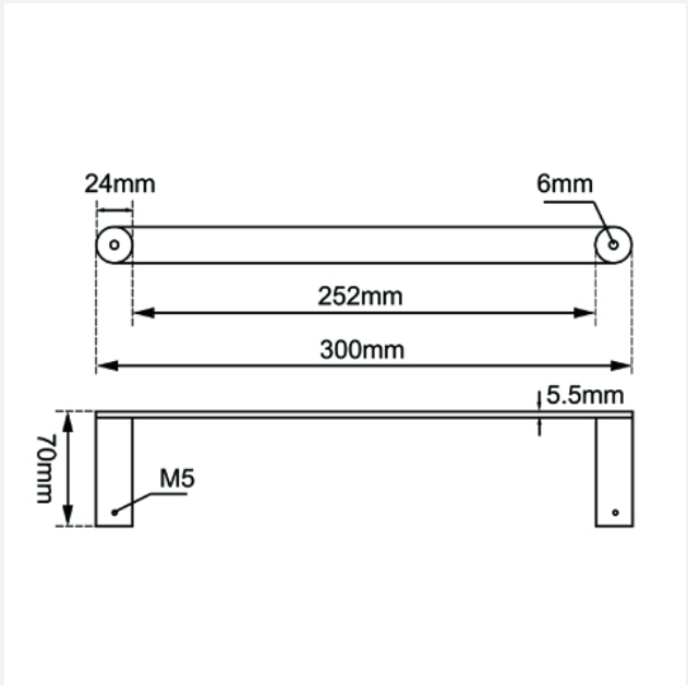 Rushy Hand Towel 300mm - Brushed Nickel