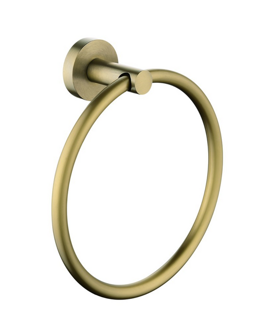 Lucid Pin Towel Ring - Brushed Gold