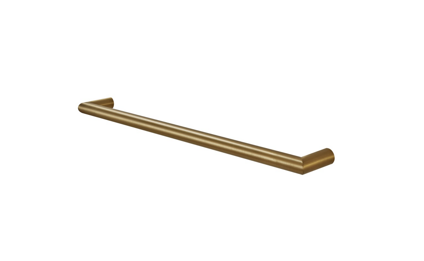 Round Horizontal Electric Heated Towel Rack Single Bar - Brushed Brass