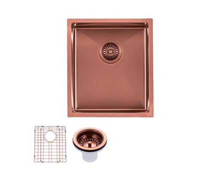 Stainless Steel Rose Gold Sink with Single Bowl 390x450