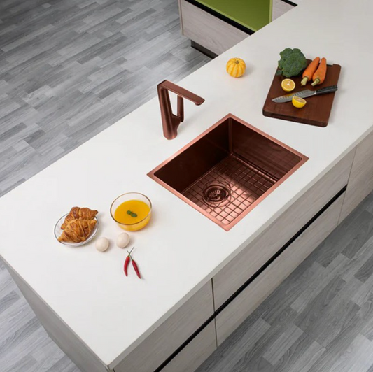 Stainless Steel Gold Rose Sink with Single Bowl 510x450