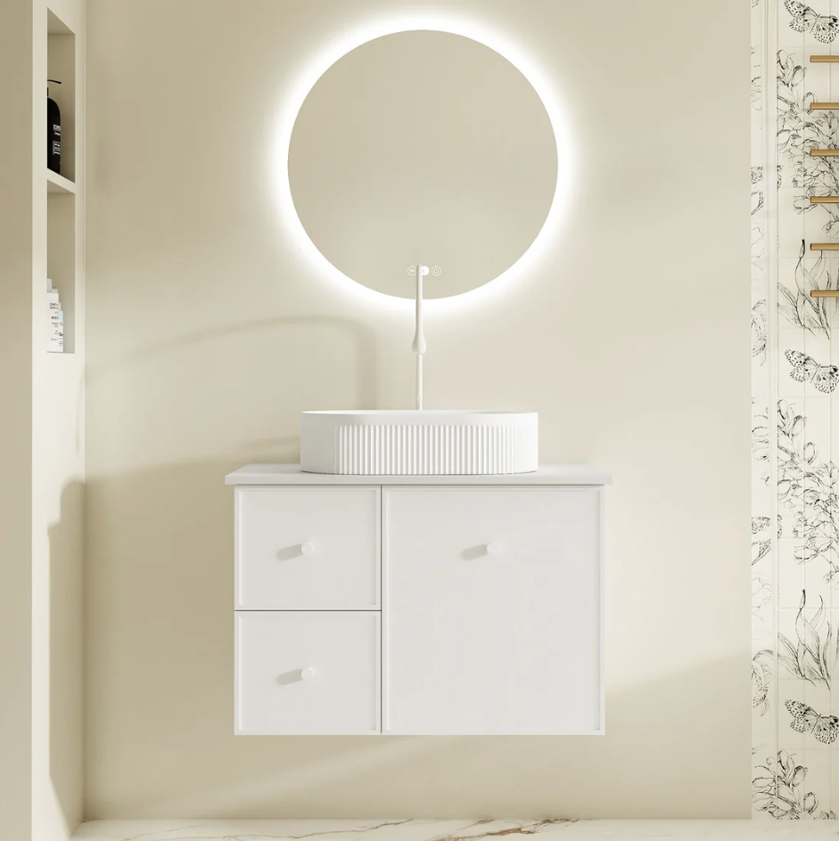 Seattle 750mm Wall-Hung Vanity - Matte White