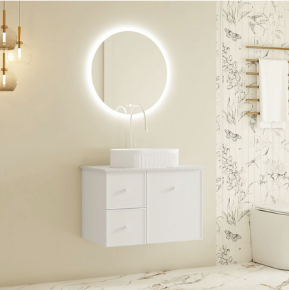 Seattle 750mm Wall-Hung Vanity - Matte White