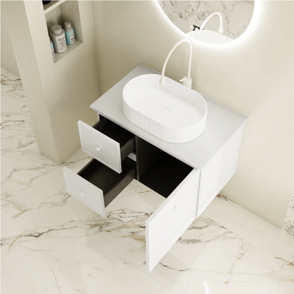 Seattle 750mm Wall-Hung Vanity - Matte White