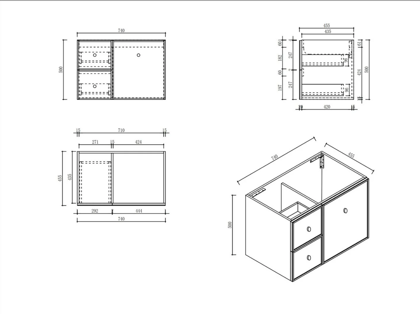 Seattle 750mm Wall-Hung Vanity - Matte White