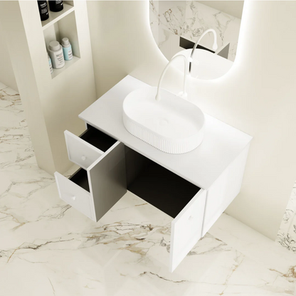 Seattle 900mm Wall-Hung Vanity - Matte White