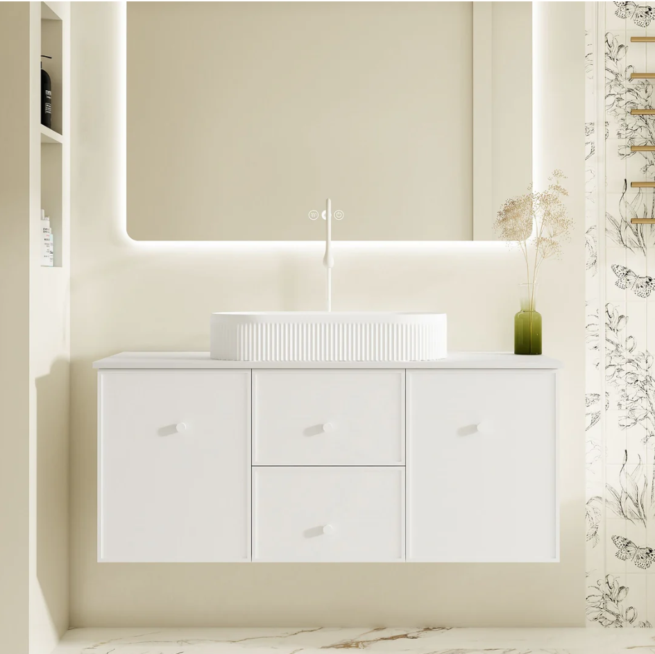Seattle 1200mm Wall-Hung Vanity - Matte White