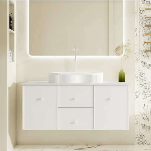 Seattle 1200mm Wall-Hung Vanity - Matte White