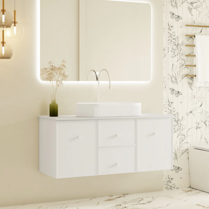 Seattle 1200mm Wall-Hung Vanity - Matte White