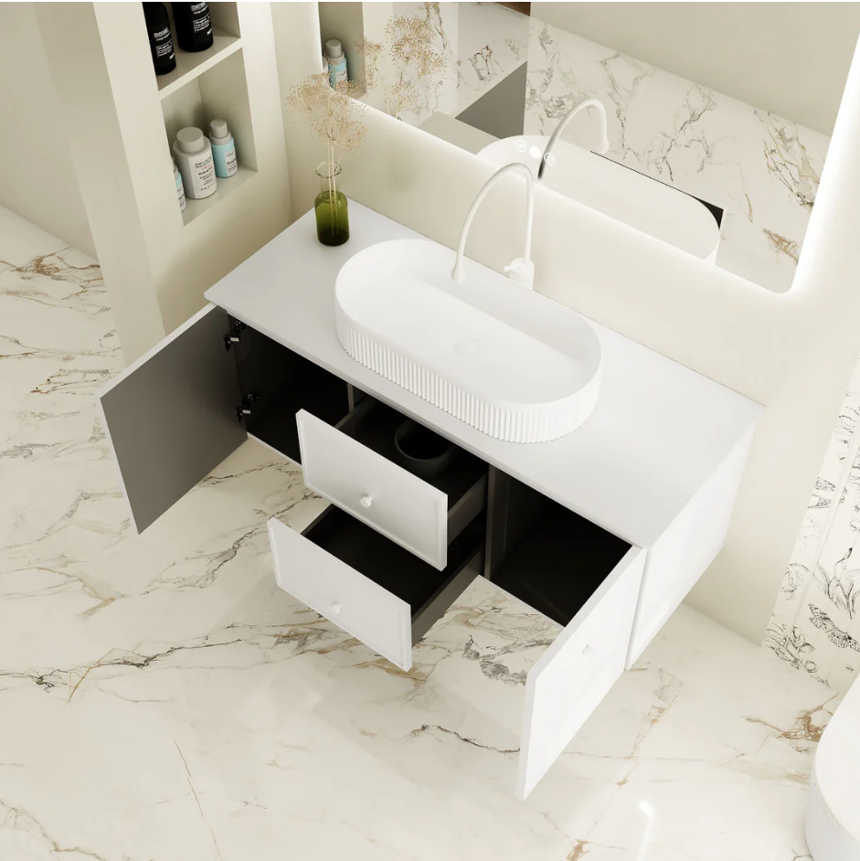 Seattle 1200mm Wall-Hung Vanity - Matte White