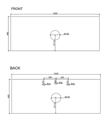 Seattle 1200mm Wall-Hung Vanity - Matte White
