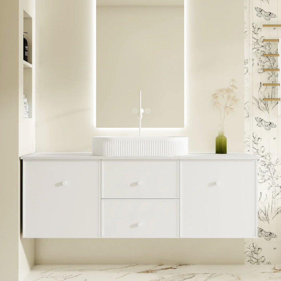 Seattle 1500mm Wall-Hung Vanity - Matte White