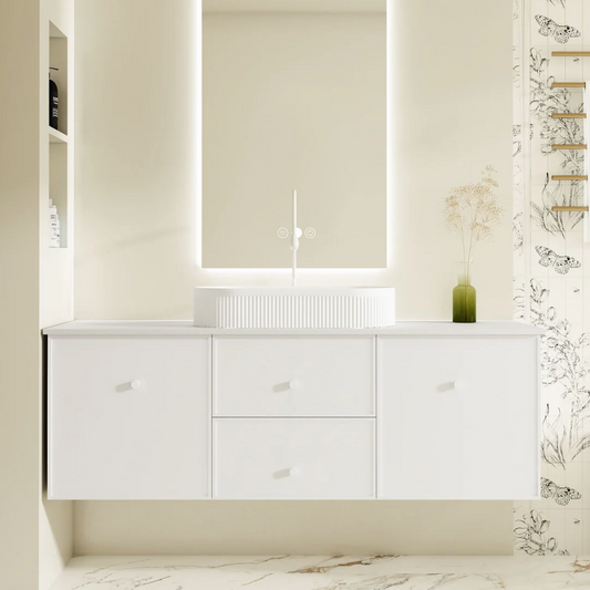 Seattle 1500mm Wall-Hung Vanity - Matte White