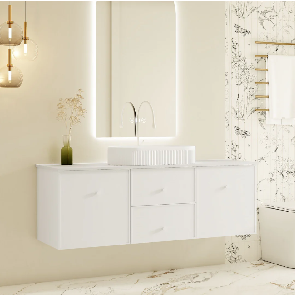Seattle 1500mm Wall-Hung Vanity - Matte White