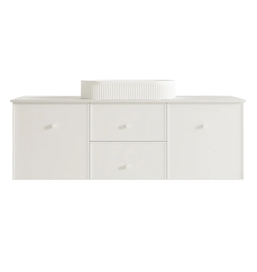 Seattle 1500mm Wall-Hung Vanity - Matte White