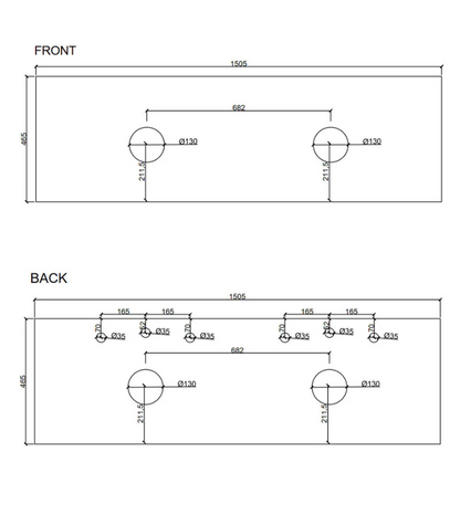Seattle 1500mm Wall-Hung Vanity - Matte White
