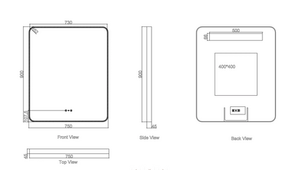 Maia LED Rectangular Mirror – Brushed Nickel Frame
