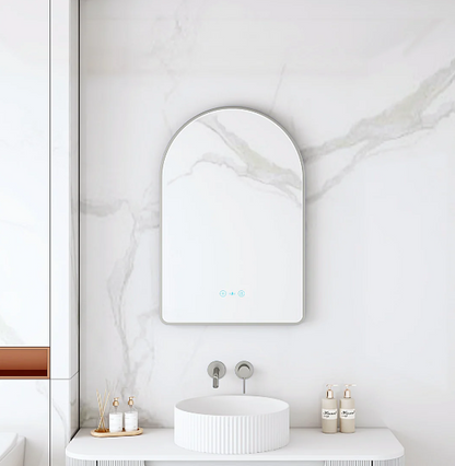 Maia LED Arch Mirror – Gunmetal Frame