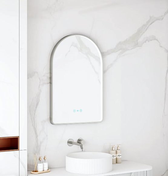 Maia LED Arch Mirror – Gunmetal Frame