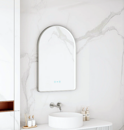 Maia LED Arch Mirror – Gunmetal Frame