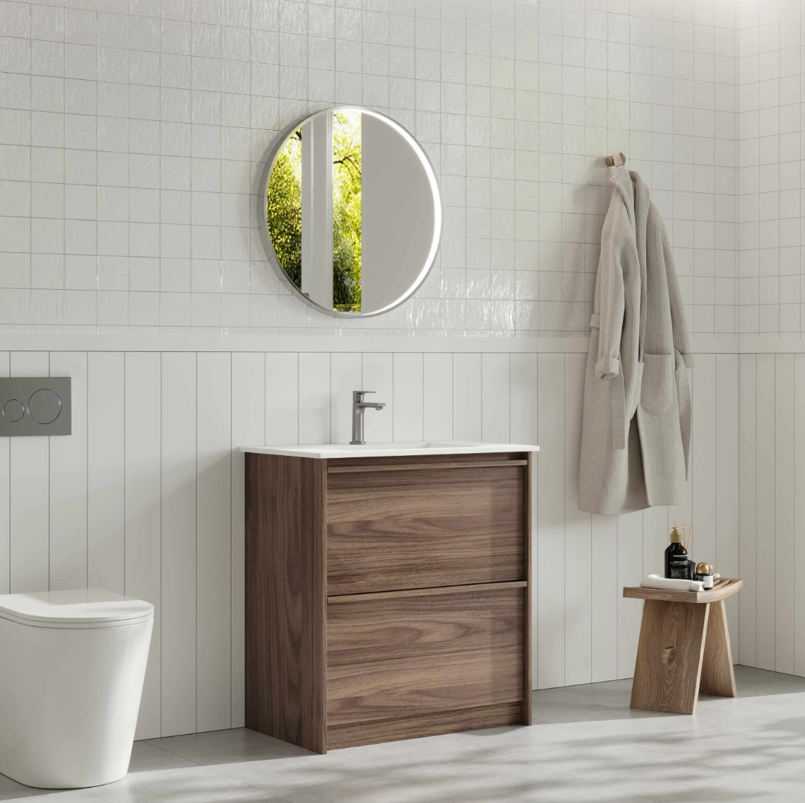 Bella 750mm Freestanding Cabinet - Notaio Walnut