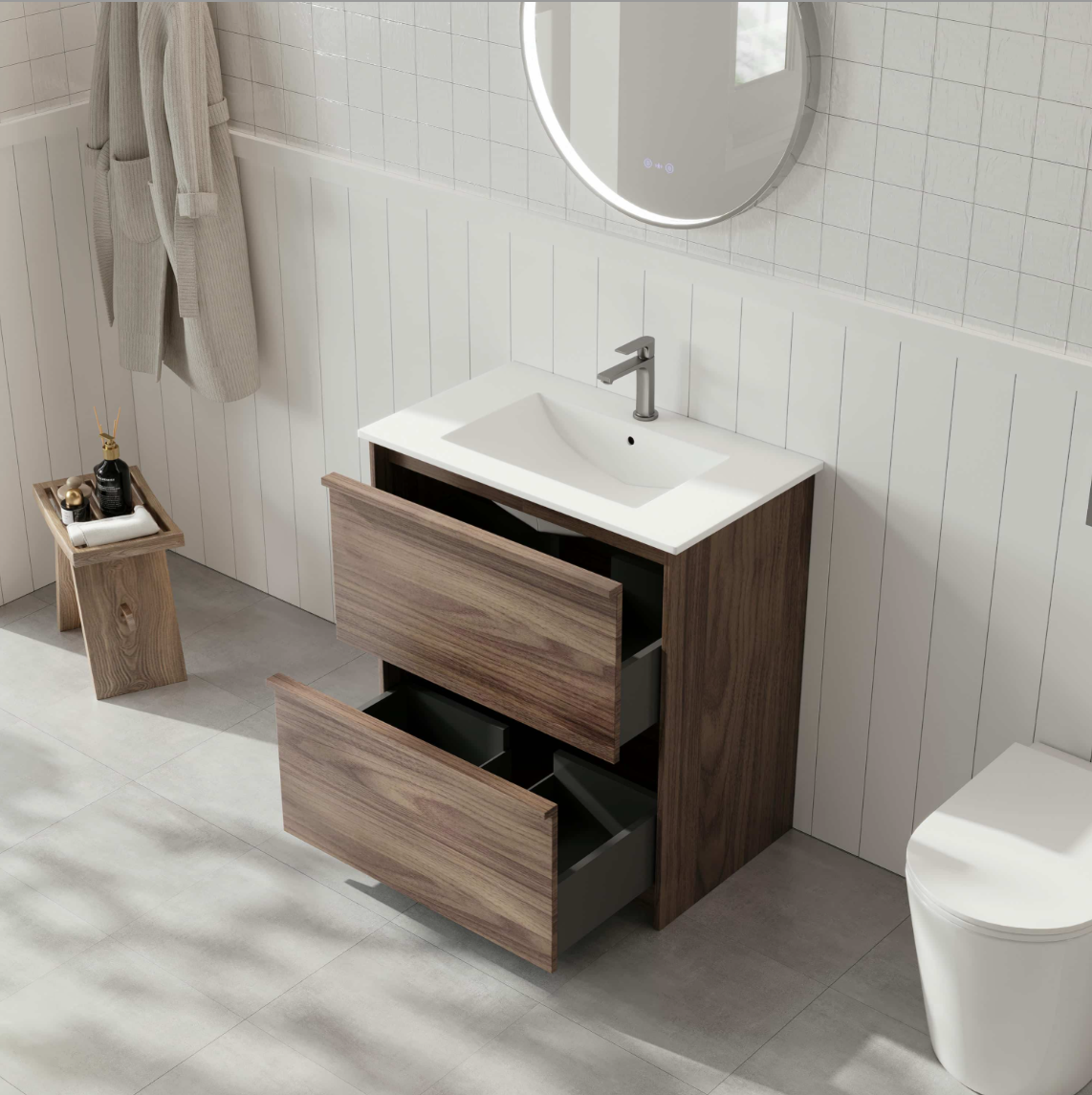 Bella 750mm Freestanding Cabinet - Notaio Walnut